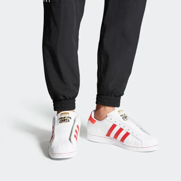 Alternative view of Giày Adidas Superstar Laceless White Red FV2803