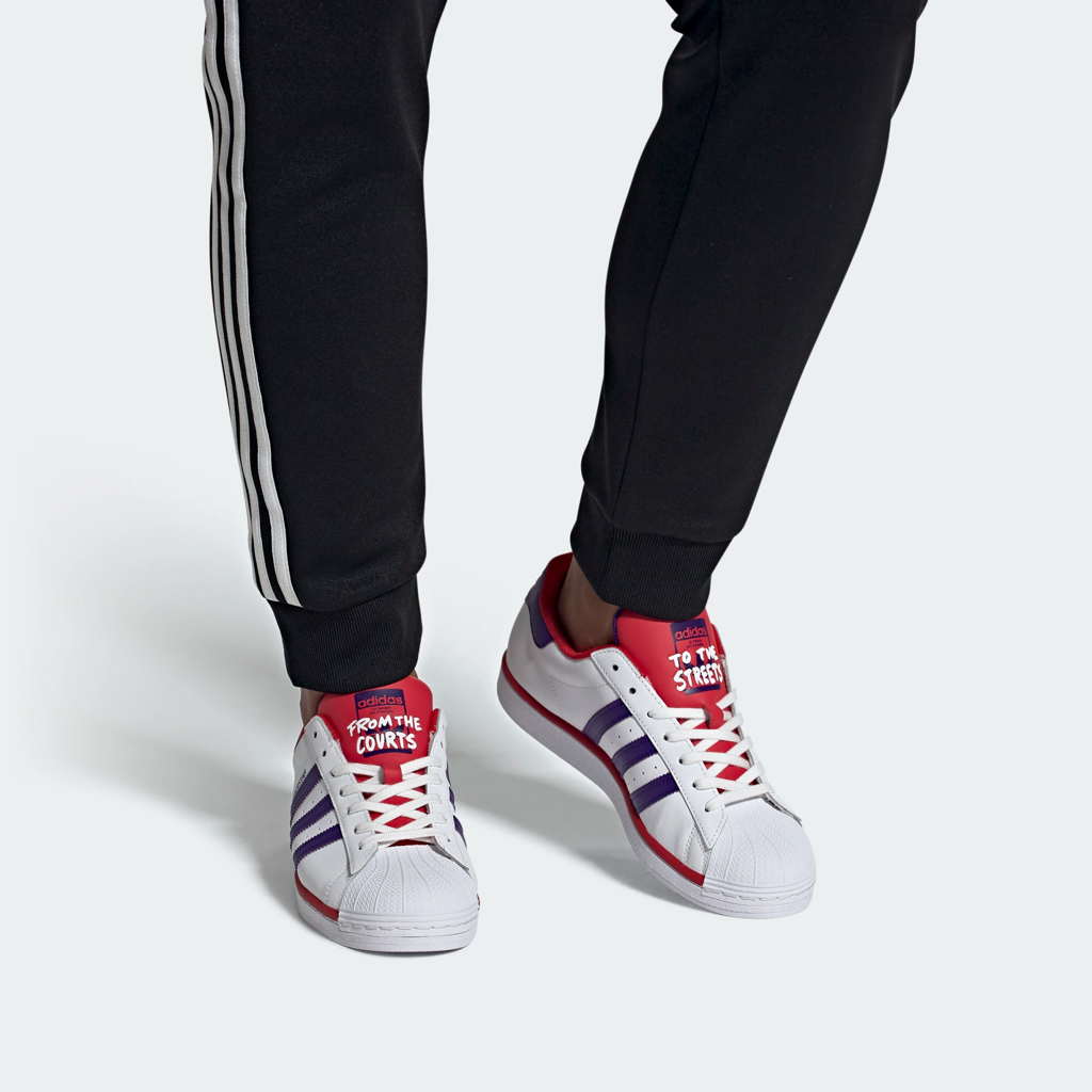 Giày Adidas Superstar J 'White Collegiate Purple Scarlet' FV3666 - Ảnh 6