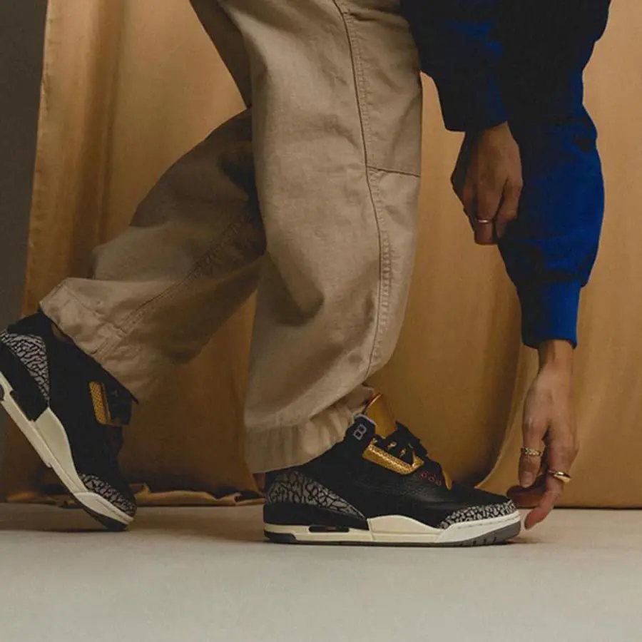 Giày Nike Air Jordan 3 Retro 'Black Cement Gold' CK9246-067 - Ảnh 7