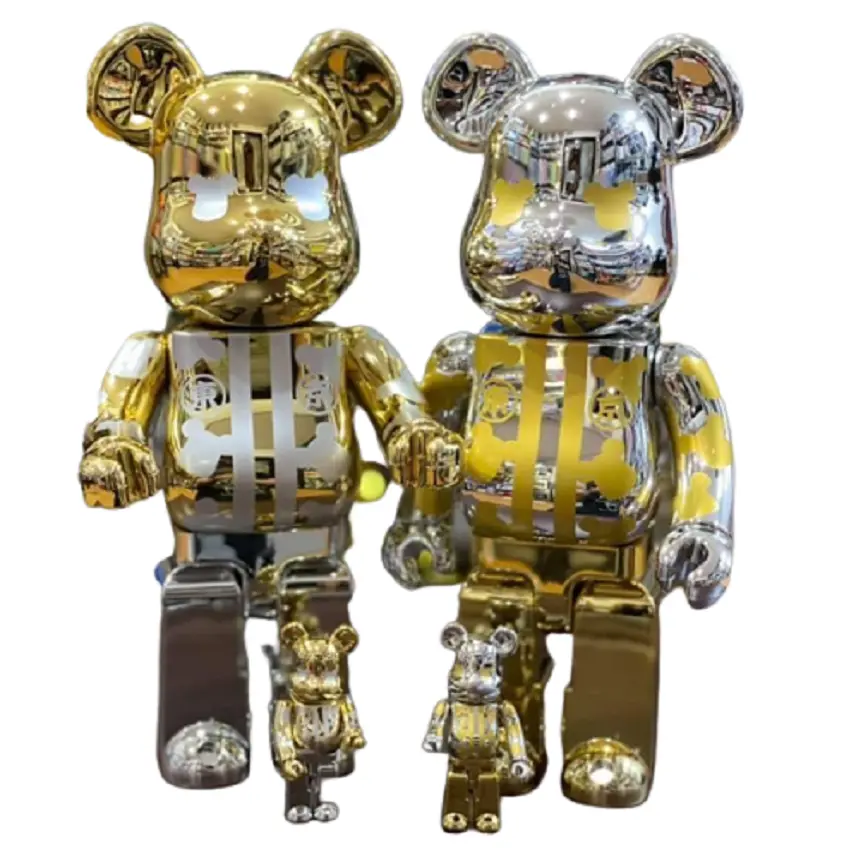 Mô Hình Bearbrick Happy Tokyo Gold & Silver Chrome 100% & 400%