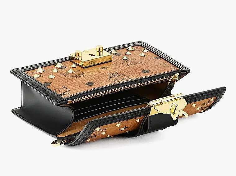 Túi MCM Gretl Crossbody in Gold Studded Visetos MWRCSVI01CO001 - Ảnh 3