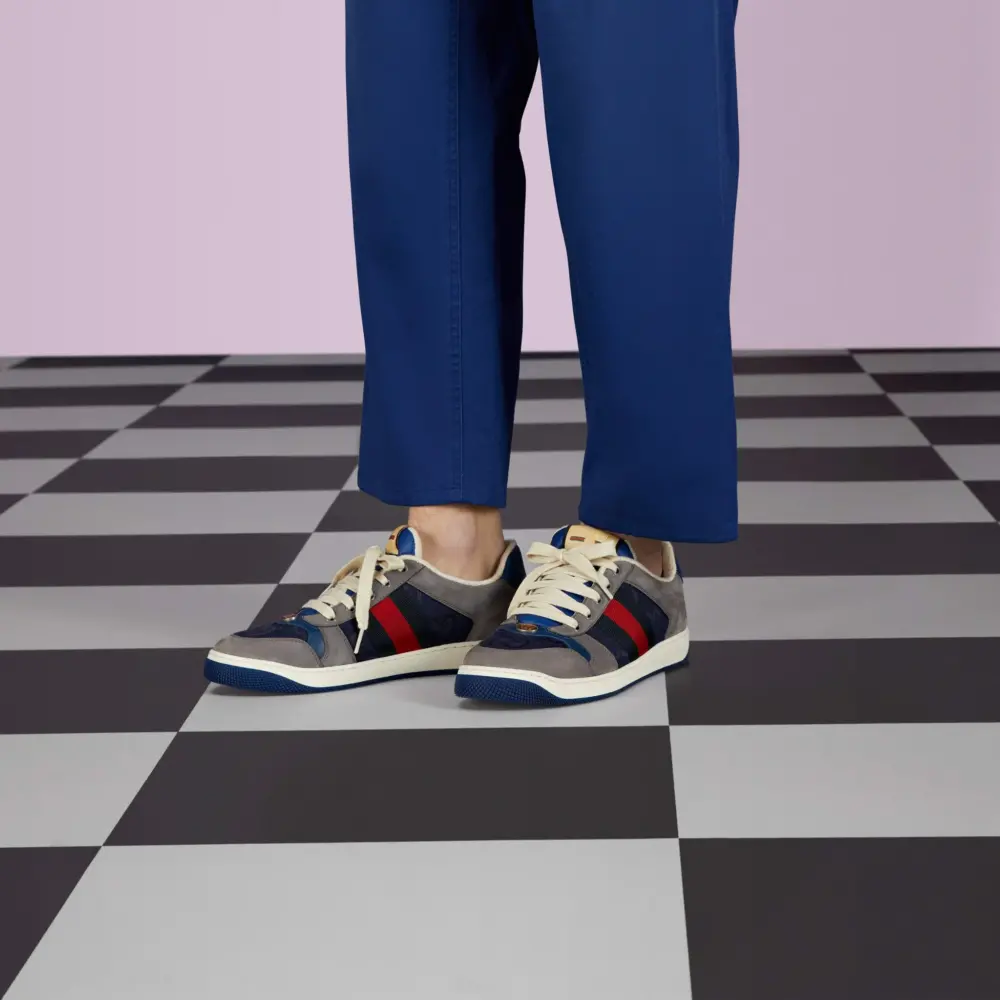 Alternative view of Giày Gucci GG Screener Sneaker 'Grey Suede' 576223-FAA3T-4551