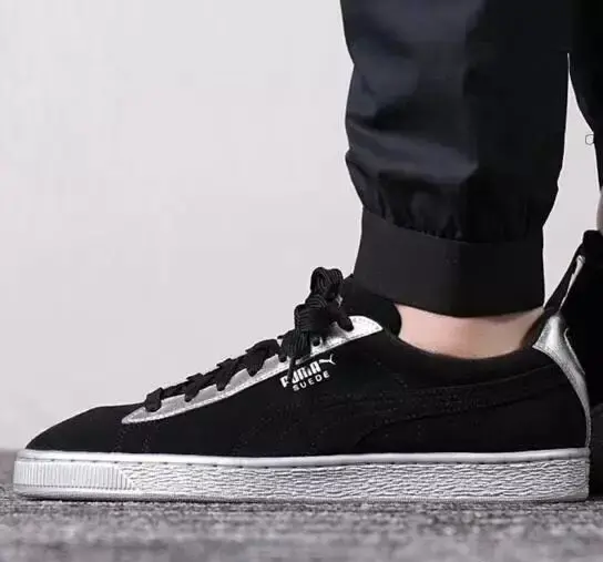 Alternative view of Giày Puma Suede Classic Metallic 'Black Grey' 367397-03