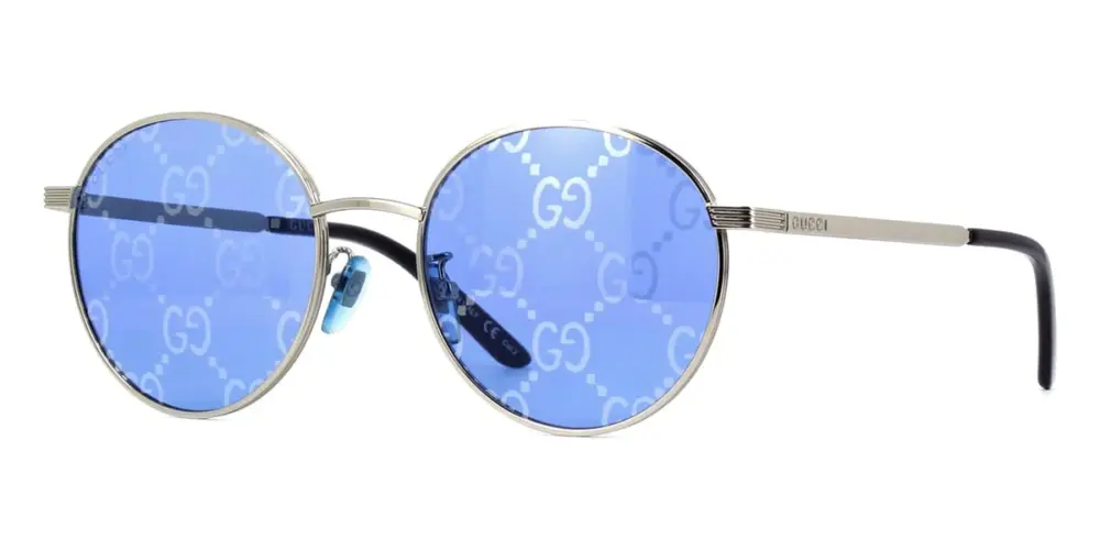 Kính Gucci Blue Mirror Logo Round Unisex GG0944SA-004 - Ảnh 4