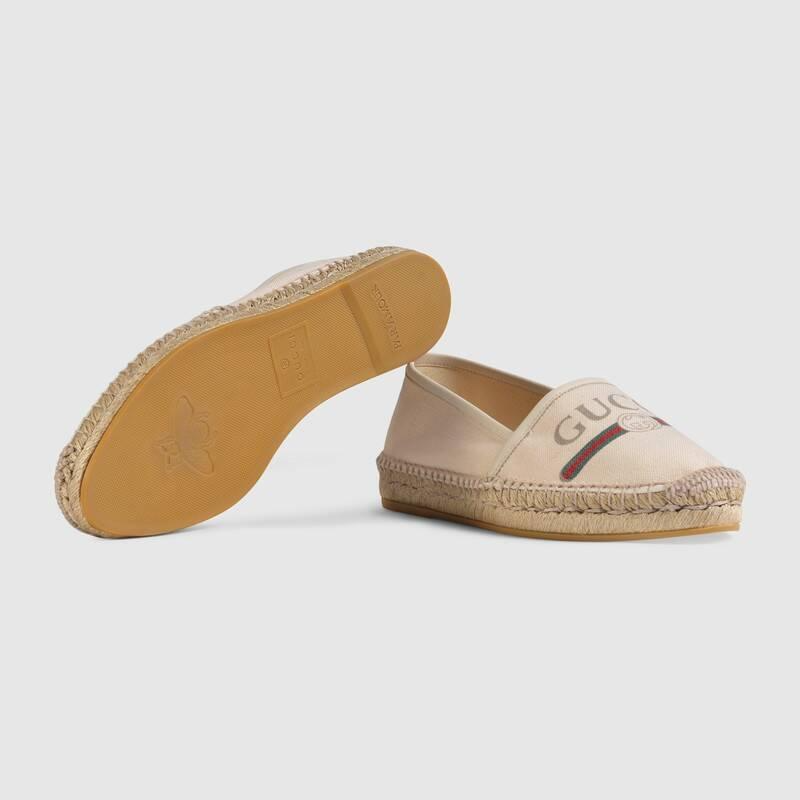 Giày Gucci Wmns Logo Canvas Espadrilles 'Off White' 525882-9SJ10-9074 - Ảnh 2