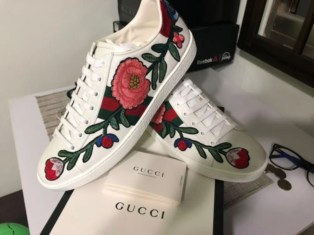 Giày Gucci Wmns Ace Embroidered 'Floral' 431917-A38G0-9064 - Ảnh 3