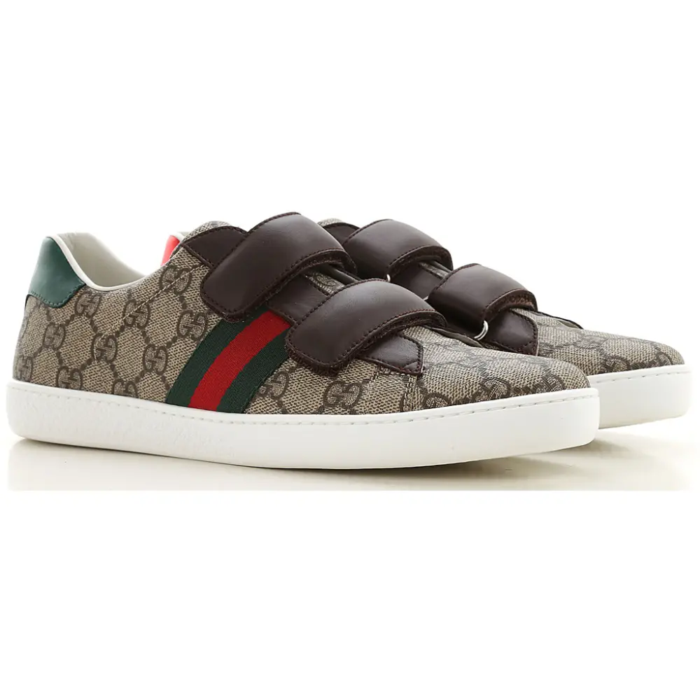 Alternative view of Giày Gucci GG Supreme Velcro Ace Kids Sneakers 463091-9C220-9797