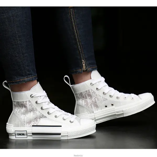 Giày Dior B23 High Dior Oblique White 3SH118YNT H060 - Ảnh 6