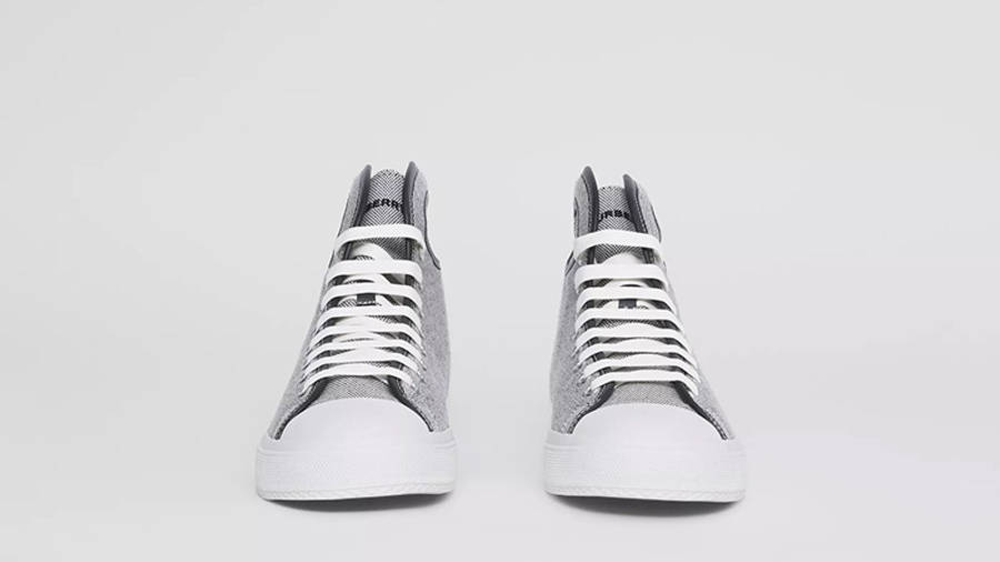 Giày Burberry Porthole Canvas High-Top Black White 80390661 - Ảnh 4