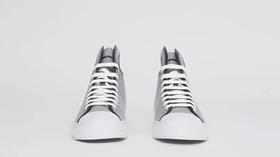 Giày Burberry Porthole Canvas High-Top Black White 80390661 - Ảnh 4