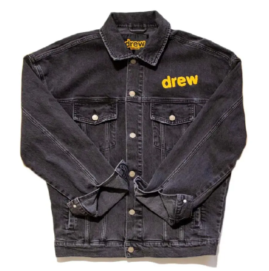 Áo Drew House Chenille Mascot Patch Trucker Jacket Black