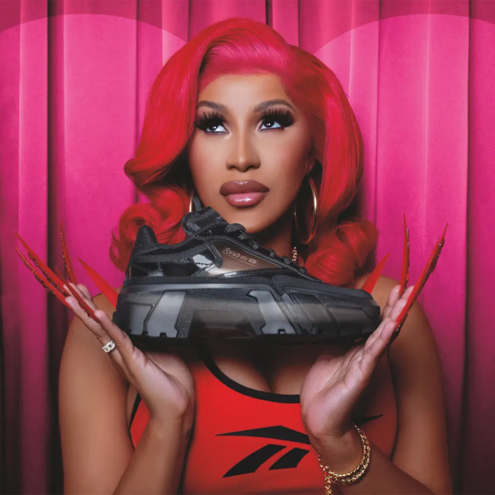 Alternative view of Giày Reebok Club C x Cardi B 'Core Black' H01009