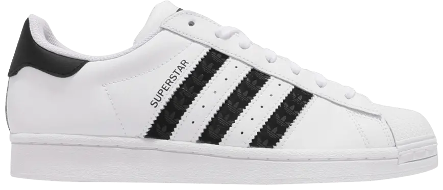 Giày Adidas Superstar 'Logo Stripes White Black' H68101