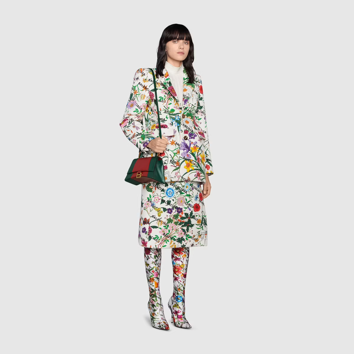 Túi Gucci The Hacker Project Small Hourglass Green And Red Leather 681697-1D6WT-3343 - Ảnh 5