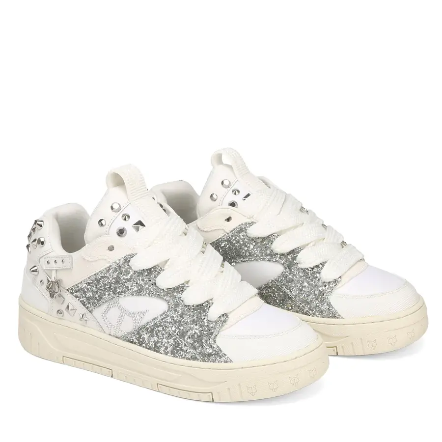 Alternative view of Giày Naked Wolfe HERO GLITTER STUD 'WHITE SILVER'
