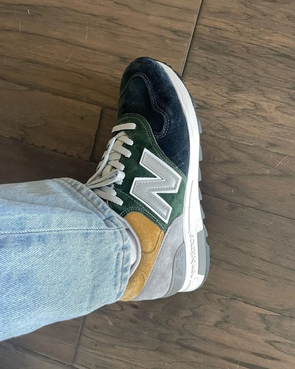 Giày New Balance J.Crew x 1400 Made in USA 'Green Navy Tan' M1400MUJ - Ảnh 6