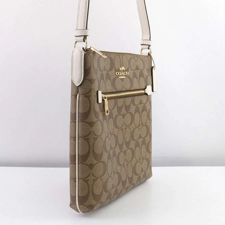 Túi Coach Rowan Pile Bag Khaki Chalk C1554 IMDJ8 - Ảnh 2