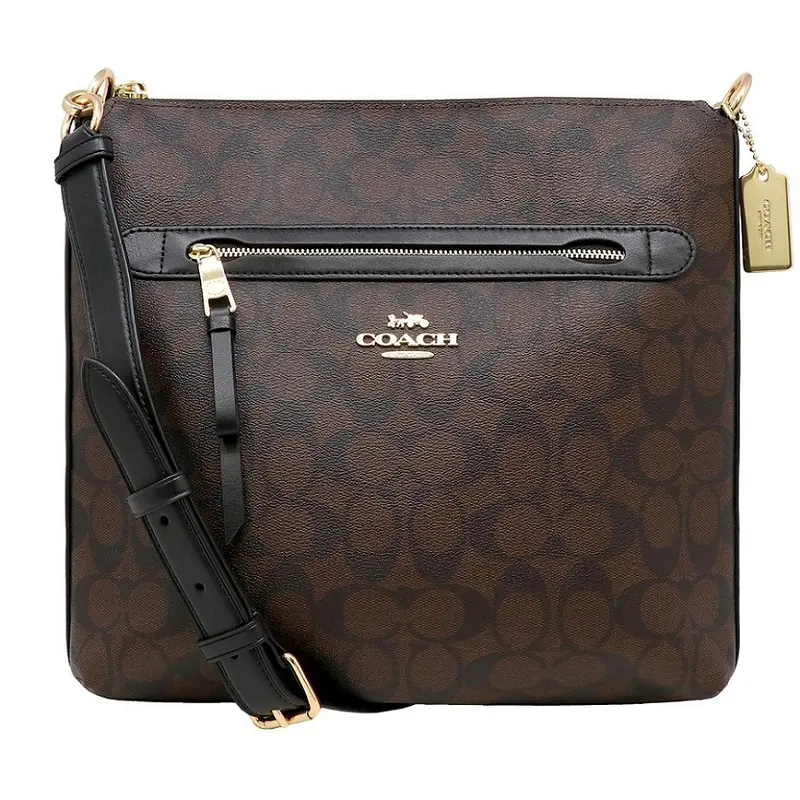 Túi Coach May Dark Brown Color File Cross Bag F77885 IMAA8
