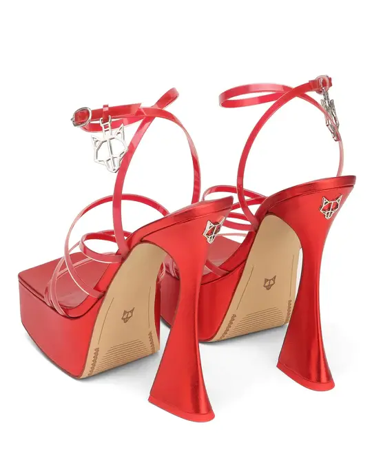 Giày cao gót Naked Wolfe HOPE METALLIC 'RED' - Ảnh 3