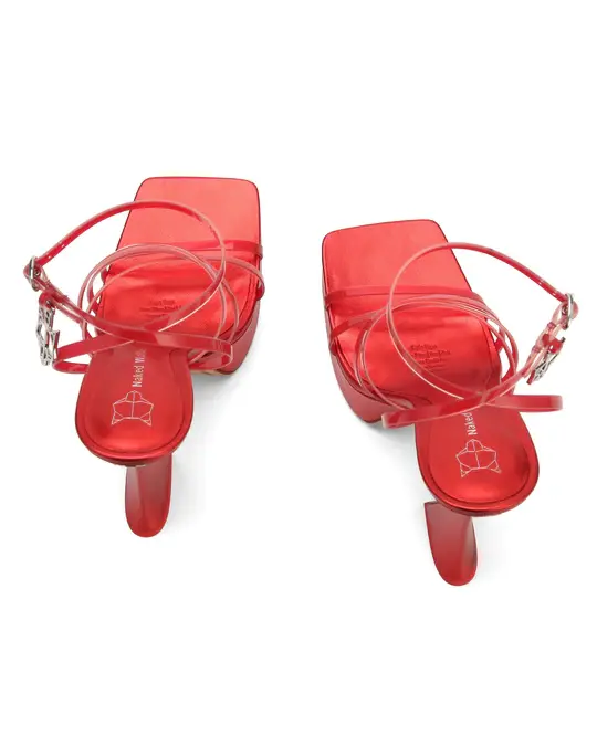 Giày cao gót Naked Wolfe HOPE METALLIC 'RED' - Ảnh 5