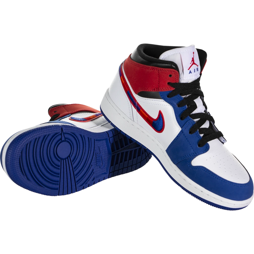Giày Nike Air Jordan 1 MID SE GS 'Multicolored Swoosh' BQ6931-146 - Ảnh 5
