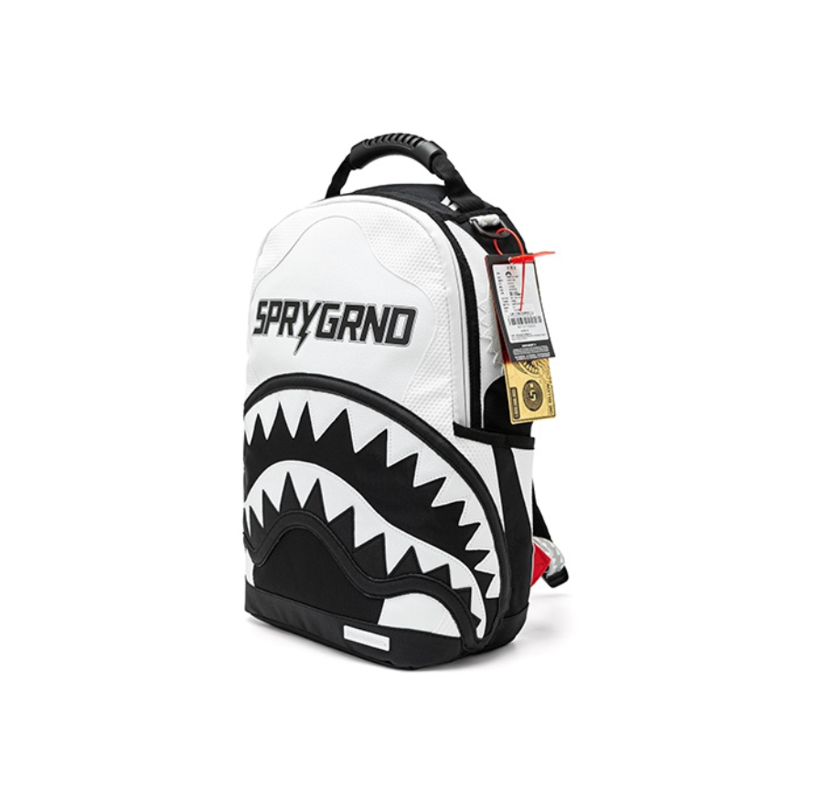Balo Sprayground DLX Shark Black White W0735730 - Ảnh 4