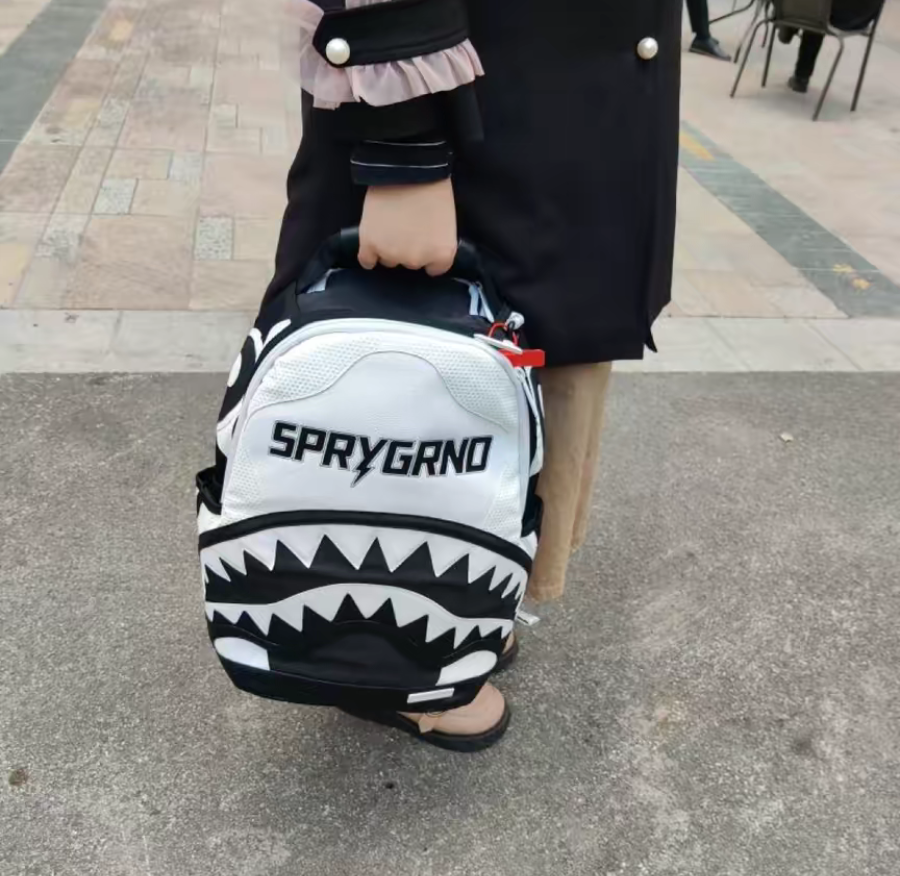 Balo Sprayground DLX Shark Black White W0735730 - Ảnh 2