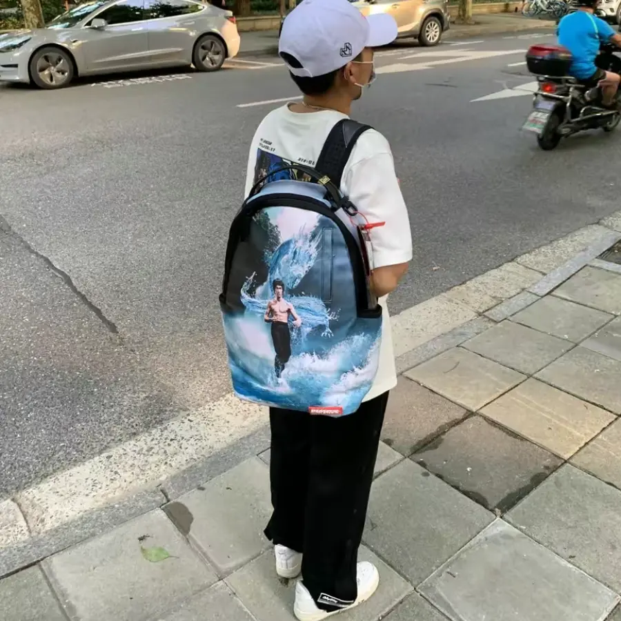 Alternative view of Balo Sprayground Bruce Lee Blue W0715803