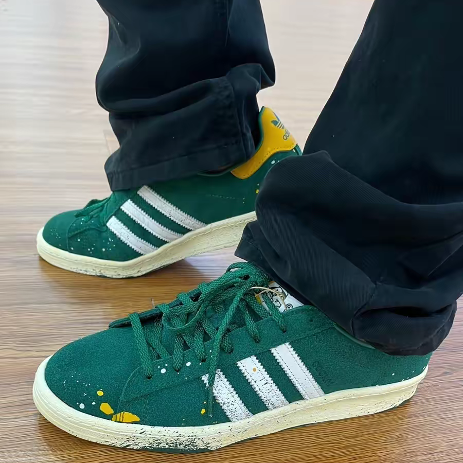 Giày Adidas COOK x Campus 80 'Paint Splatter Dark Green' GY7005 - Ảnh 5