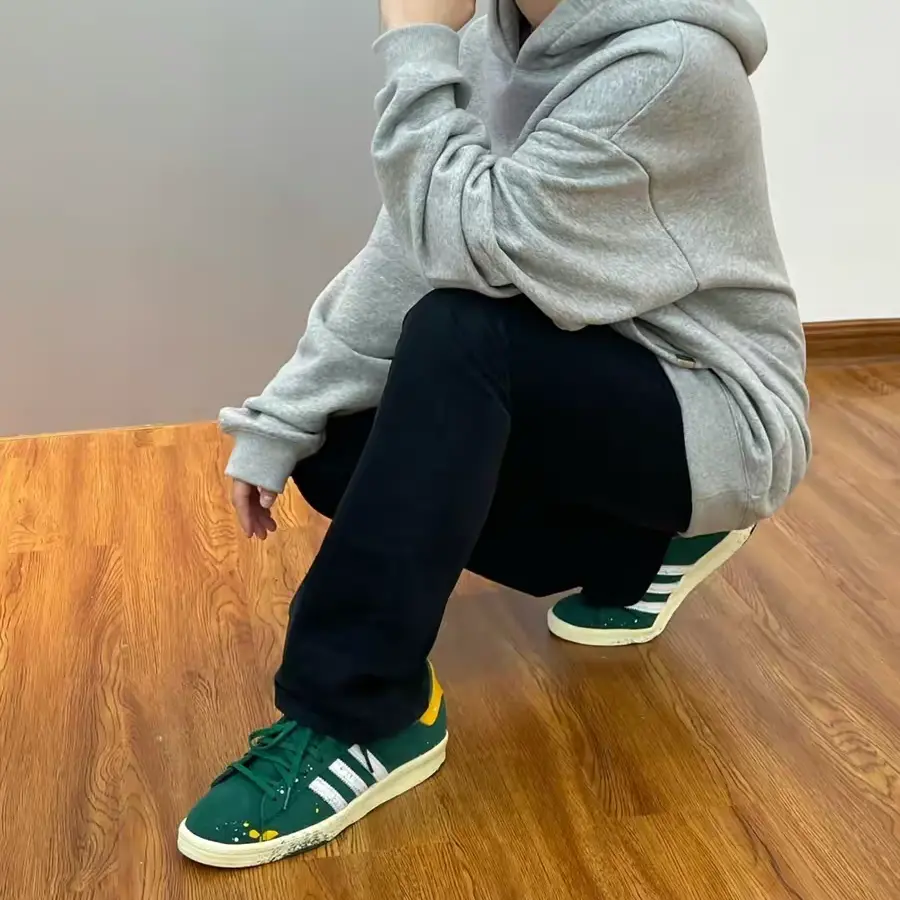 Alternative view of Giày Adidas COOK x Campus 80 'Paint Splatter Dark Green' GY7005