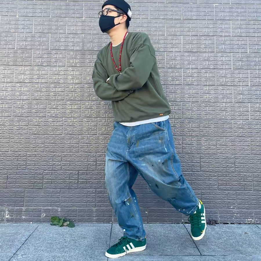 Giày Adidas COOK x Campus 80 'Paint Splatter Dark Green' GY7005 - Ảnh 6