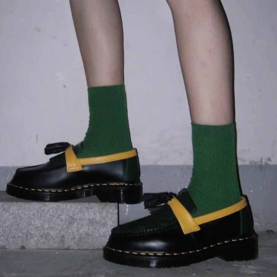 Giày Dr Martens Adrian Tassle Loafers 'Black Green Yellow' 27308001 - Ảnh 4