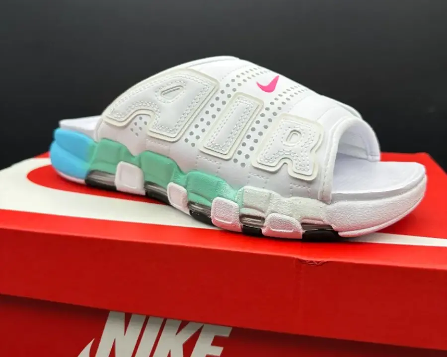 Alternative view of Dép Nike Air More Uptempo Slide 'White Aqua' FN3437-161