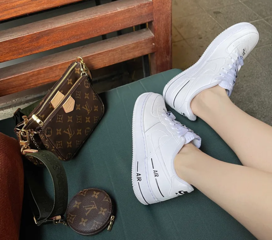 Giày Nike Air Force 1 LV8 3 GS 'Multiple Logos' CJ4092-100 - Ảnh 6