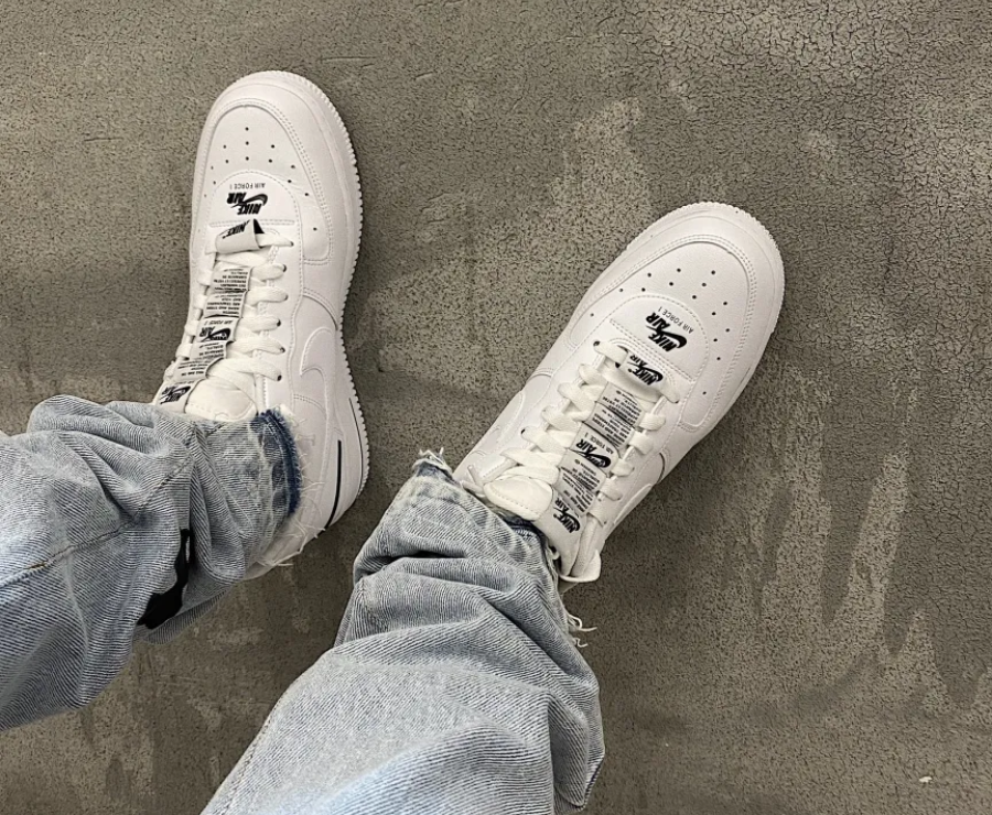 Giày Nike Air Force 1 LV8 3 GS 'Multiple Logos' CJ4092-100 - Ảnh 4