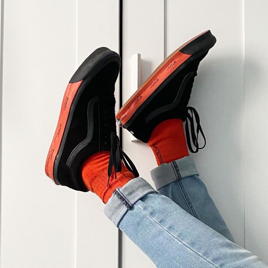 Giày Vans WTAPS x Old Skool LX 'Black Orange' VN0A4P3X20E - Ảnh 4