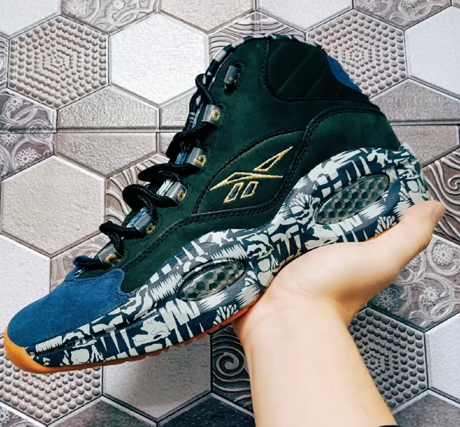 Giày Reebok Question Mid Iverson Classic 'Black Navy Grey' FX4991 - Ảnh 3