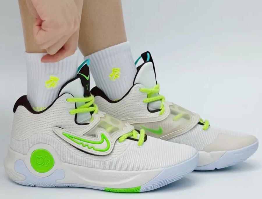 Giày Nike KD Trey 5 X 'Wolf Grey Volt Crimson' DJ7554-014 - Ảnh 3