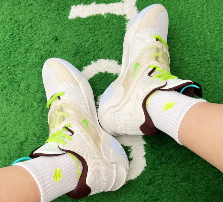 Giày Nike KD Trey 5 X 'Wolf Grey Volt Crimson' DJ7554-014 - Ảnh 10