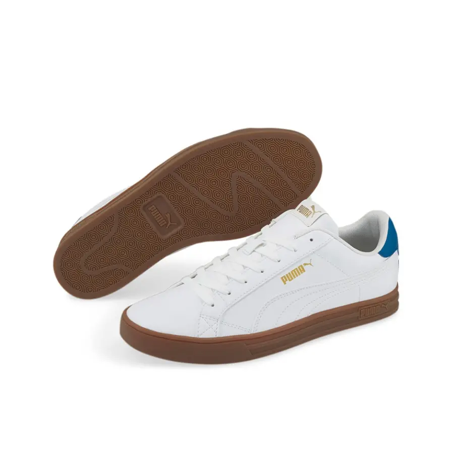 Alternative view of Giày Puma Smash Vulc V3 Retro Low Tops 'White Brown' 380752-08
