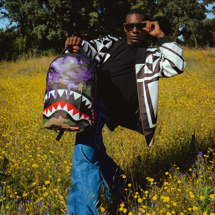 Alternative view of Balo Sprayground Fight Shark Side 'Purple Camo' W0845732