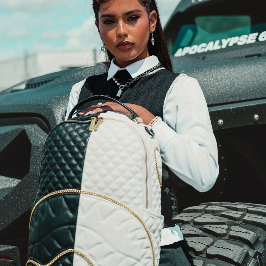 Balo Sprayground Chain Shark Mouth 'White Black' W0845710 - Ảnh 4