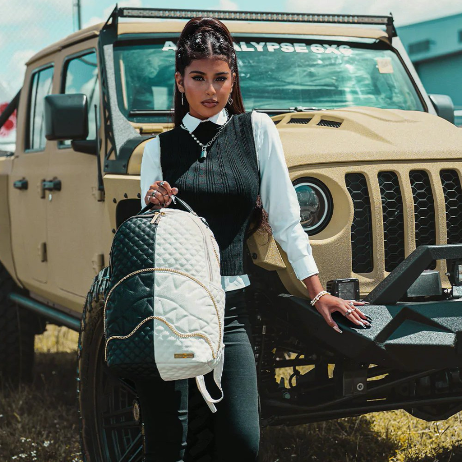 Balo Sprayground Chain Shark Mouth 'White Black' W0845710 - Ảnh 2