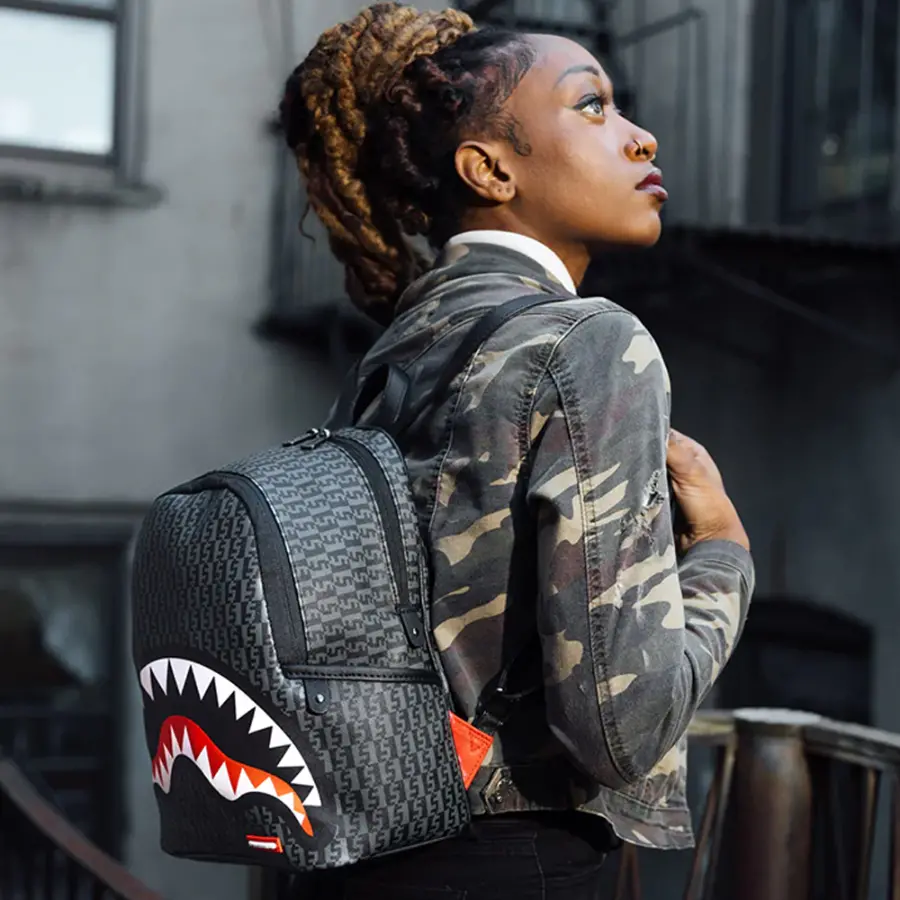 Balo Sprayground Presbyopia Checkerboard Shark Mouth 'Black' W0915702 - Ảnh 4