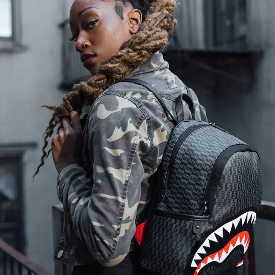 Balo Sprayground Presbyopia Checkerboard Shark Mouth 'Black' W0915702 - Ảnh 3