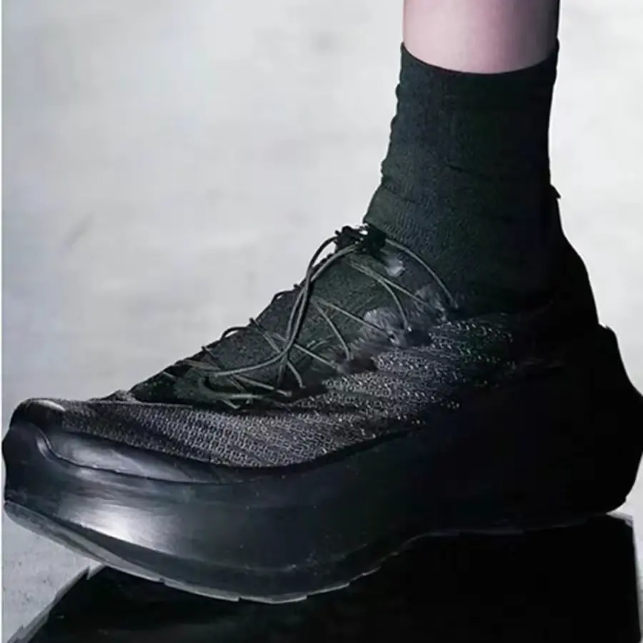 Giày Salomon Pulsar Platform x Comme Des Garcons 'Triple Black' L47195200 - Ảnh 4