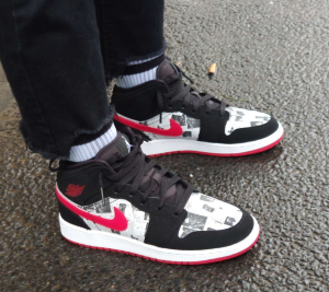 Alternative view of Giày Nike Air Jordan 1 Mid 'Newspaper Air Times' BQ6931-061