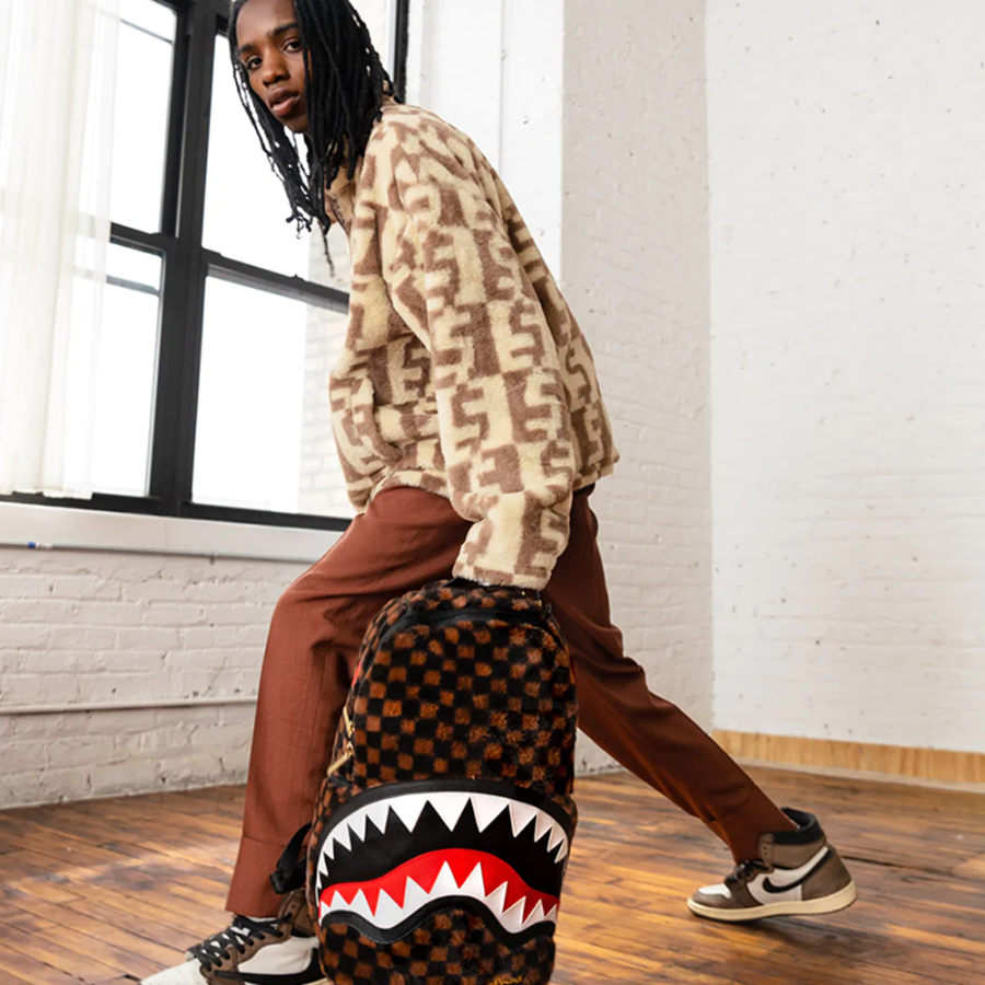 Balo Sprayground Plush Shark Mouth 'Couples Brown' W0915707 - Ảnh 5