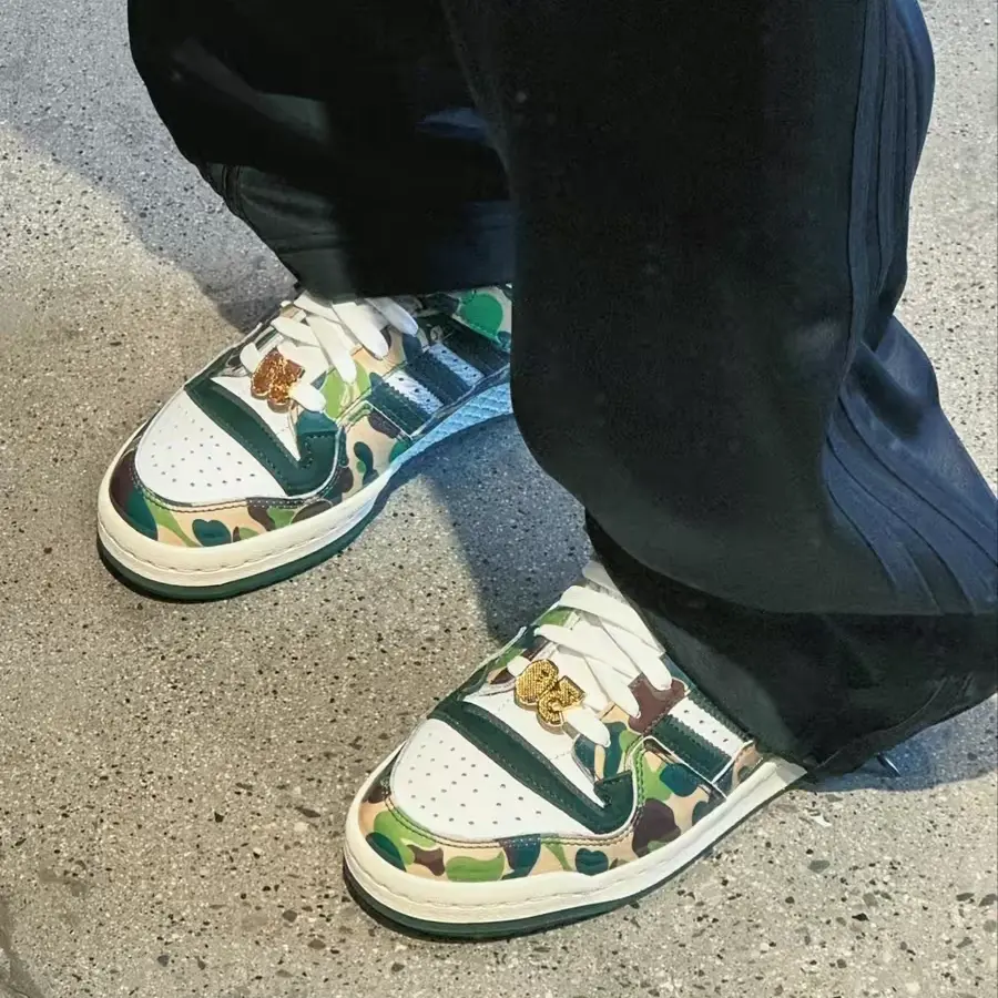 Giày Adidas Forum Low 84 x BAPE '30th Anniversary Green' ID4771 - Ảnh 6