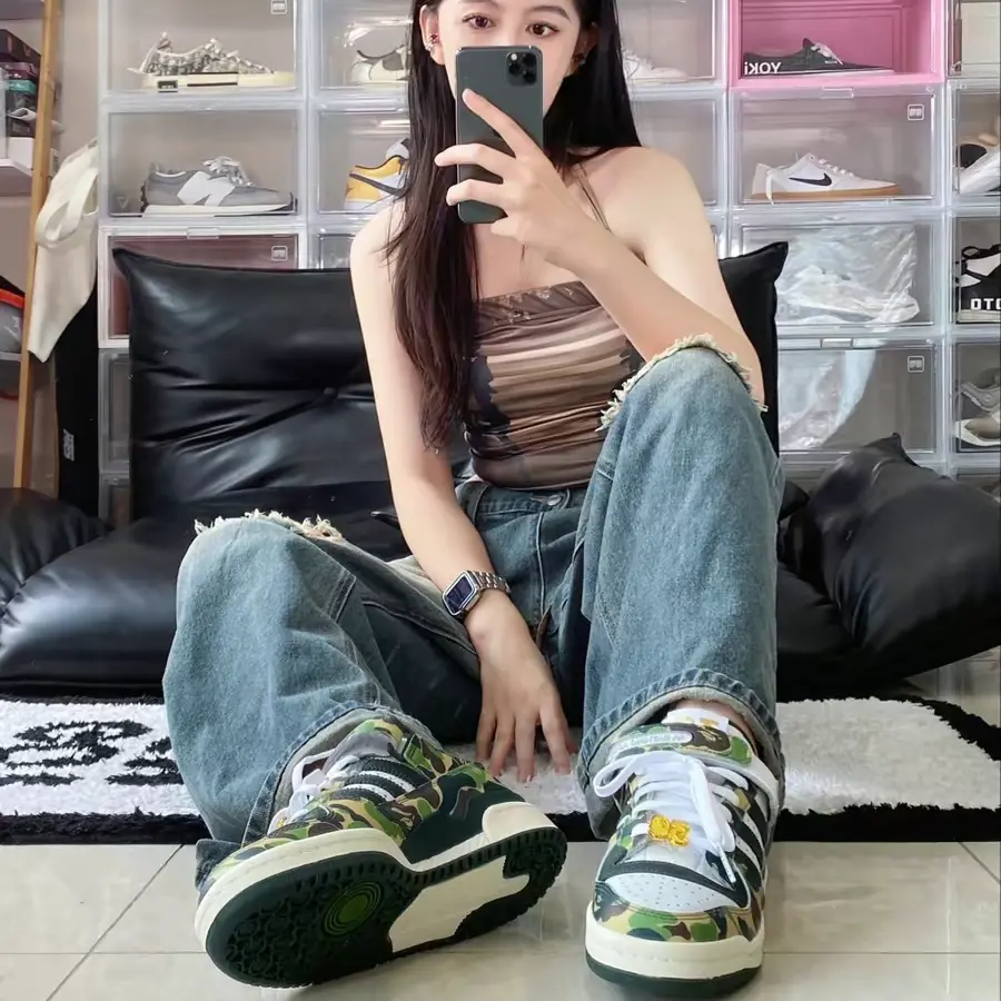 Giày Adidas Forum Low 84 x BAPE '30th Anniversary Green' ID4771 - Ảnh 4